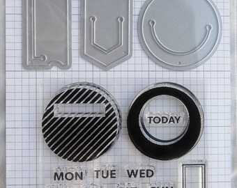 Clearly Kelly Planner Clips Hero Arts Clear Stamp & Cut Die Set DC153 NEW!