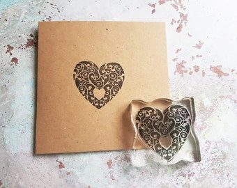Heart stamp, rubberstamp, Wedding stamp