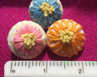 Hand embroidered brooch