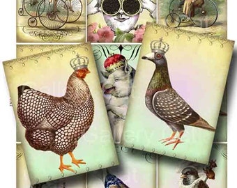 Vintage Whimsy Digital Collage Sheet Instant Download for Paper Crafts Decoupage Original Whimsical Altered Art by GalleryCat CS20