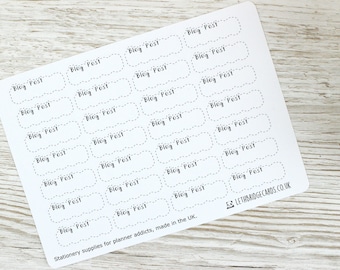 Blog Post Dashed Scalloped Quarter Box Planner Stickers; Vinyl Matt Stickers; Erin Condren Sized; Happy Planner; Filofax; Kikki K