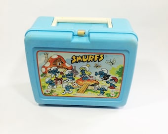 Vintage Smurfs lunchbox, from the 1980s