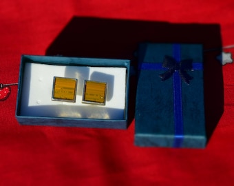 Cuff links / Computer circuit board jewlery / PCB / Motherboard tie clip - repurposed techie gift - computer present, men's cuff links