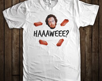 Home Alone Funny Christmas Graphic T-Shirt Marv Haaawee?! Macaulay Culkin