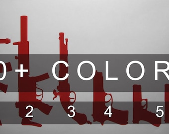 YOU DESIGN * Gun Family Vinyl Decal / Sticker *Available in 20+ Colors* pistol, rifle, gun, firearm, automatic, stick family, figures