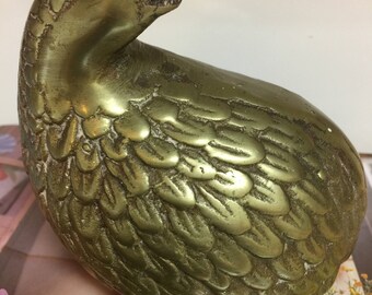 Mid Century Brass Quail
