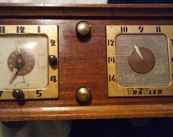 Vintage Travler Radio Clock Combo