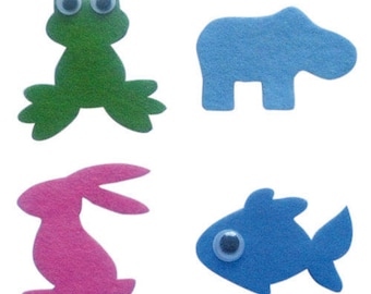 Set of adhesive felt ° animals