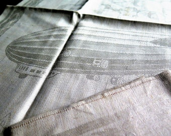 Linen Towel - Graf Zeppelin - Hindenburg - Airship Towel - Art Nouveau