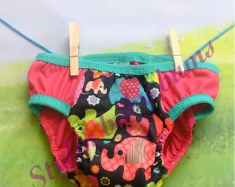 Size small girls pink elephant training underwear- cloth pull ups- toddler trainers - special need underwear - FREE SHIPPING