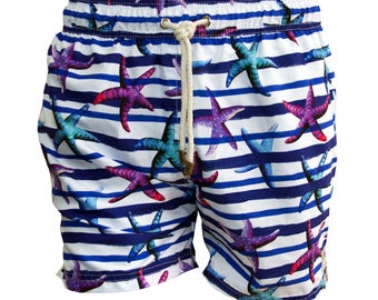 Taonga Beachwear Swim trunks, swim shorts, swimwear, swimsuits, men, beach apparel, starfish, manta ray