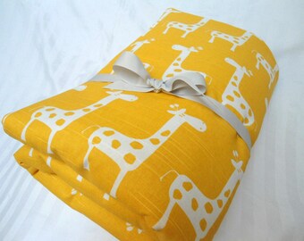 Baby Play Mat Padded Floor Blanket Yellow Giraffes Tummy Time Newborn Gift Idea Baby Shower Nap Personalize Custom 35” x 35” or 40" x 35"