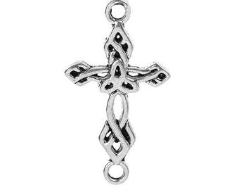 antiqued silver Celtic cross 10 connectors