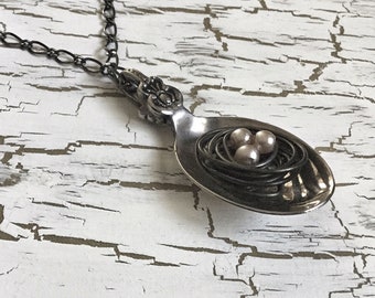 Birds Nest Teaspoon necklace
