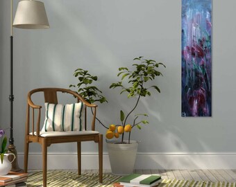 Mend my broken heart, 12x48" original abstract painting by Carolyn Jerrard