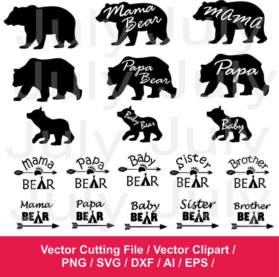 Download Mama Bear svg Papa Bear svg Baby Bear svg Bear Family svg