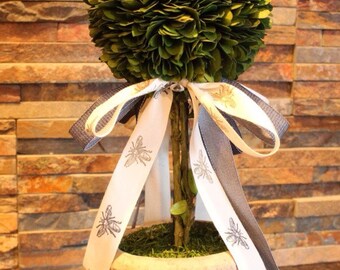 Boxwood Topiary with Bee Ribbon