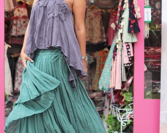 Skirt two layer full length ....Linen/cotton Colour No.21/No.14 M,L,XL