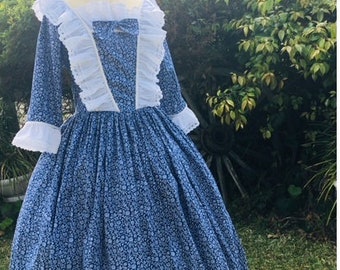 DAR 1776-colonial women dress costume pioneer dress civil war made to measurement choice of color size 14-plus 2x