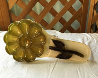 Vintage 1960s 1970s Green Acrylic Flower Spoon Rest Kitchen Decor Flower Child Hippie Retro Home