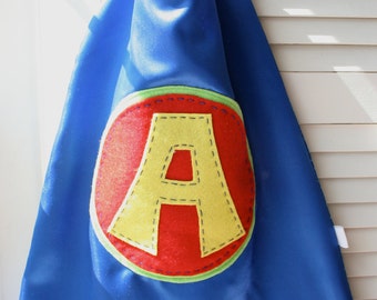 Kids Superhero Cape-Perfect Christmas Gift-PERSONALIZE/CUSTOMIZE - Boys Superhero Costume - Choose the Initial - Superhero Birthday Party