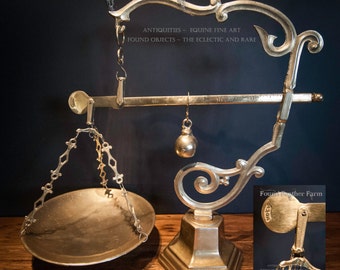 Fabulous Rare Antique Tuscan Cast Brass Balance Scale