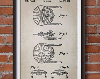 Starship Reliant, Star Trek Patent Poster Print, Miranda Class, Star Trek Art, Wall Art, Trekkie Patent Art, Star Trek Gift INSTANT DOWNLOAD