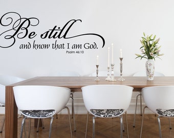 Christian Wall Decal - Family Wall Decal - Scripture Wall Decal - Bible Verse Wall Decal - Be Still and know I am God - Inspirational Decal