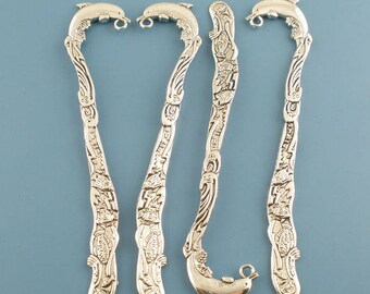 Dolphin 83mm silver metal bookmark