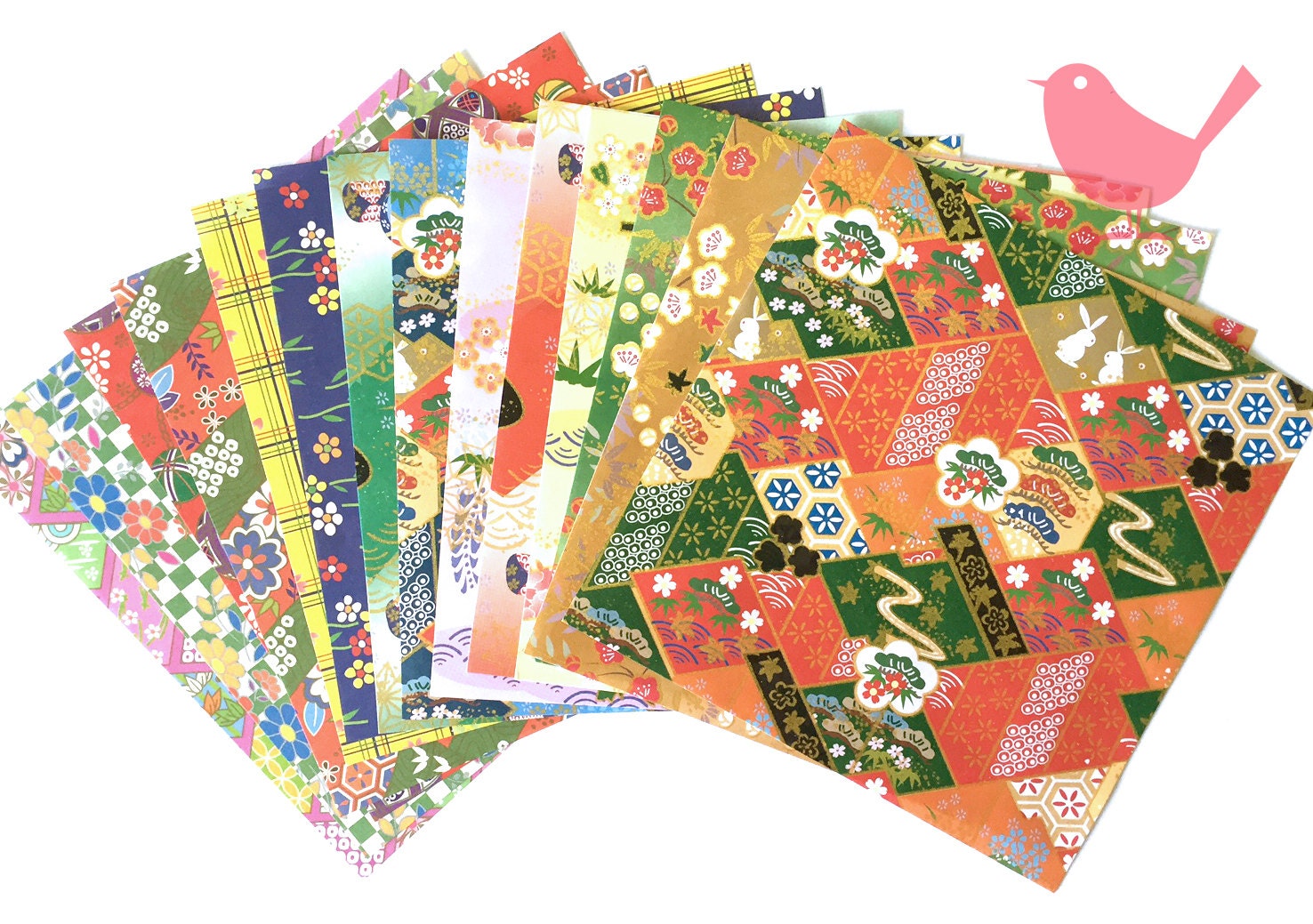 Japanese rice and origami paper ephemera paper with beautiful