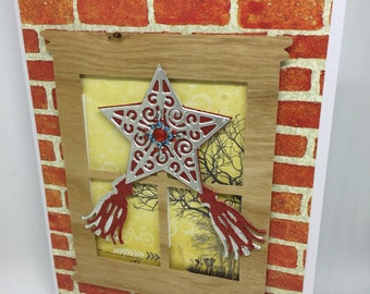 One Christmas card with Filipino Parol, this is a A2 size card.