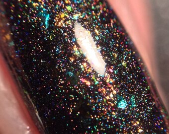 A Stroke of Luck - multichrome flakie polish - green, gold, blue, bronze, silver - color shifting flakes polish - holographic nail polish