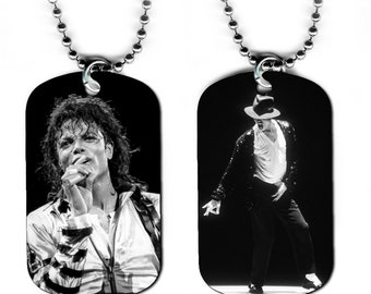 DOG TAG NECKLACE - Michael Jackson #4 King of Pop Music Star Singer