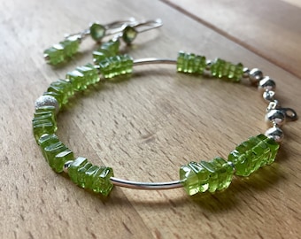 Peridot and 925 Sterling Silver Bracelet - August Birthstone