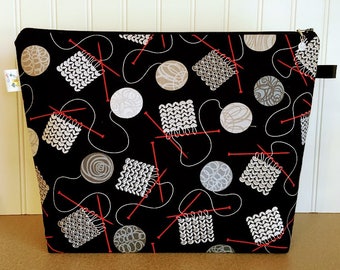 Knitting Bag, Knitting Project Bag, Large Knitting Bag, Project Bag Zipper, Yarn Bowl, Knitting Bowl, Knitting Basket, Yarn Tote