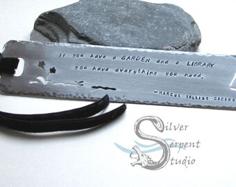 The Paperback Bookmark - CUSTOM, ALUMINUM personalized, handmade, stamped, silhouette, art, metal, aluminum, quote, name
