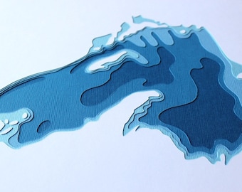Lake Superior - original 12 x 12 papercut art
