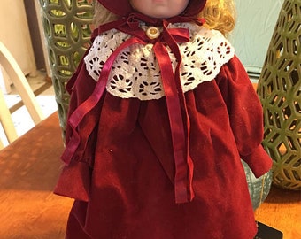 Vintage Porcelain Doll Red Dress Studio 5