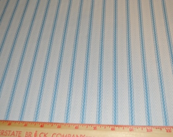 Western Blue White Stripe Cotton Fabric Riley Blake Saddle Up 1/2 yard listing