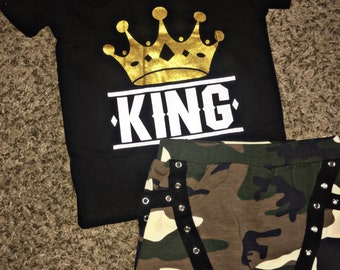 KING & Camo Jogger Pants