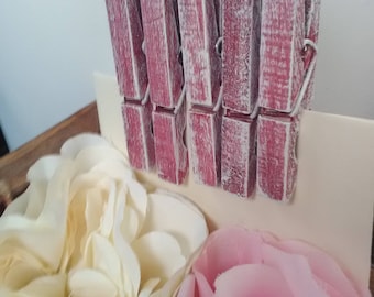 Cranberry wine set of 50 distressed clothespins