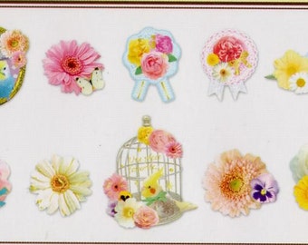 Bird,Flowers,Cage Japan kawaii 78pcs stickers flake/GS371