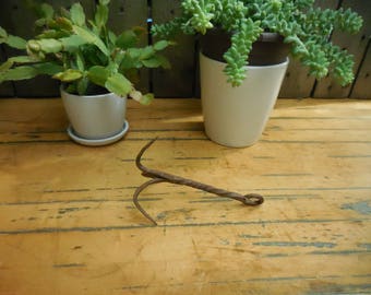 Antique Hand Forged Cast Iron Treble Hook