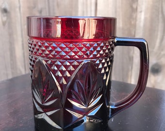 Vintage Red Cristal d'Arques Durand Coffee Mug.