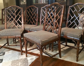 Faux Bamboo Chairs Set of 6 Century Furniture Company-Local pick up only – or YOUR shipper