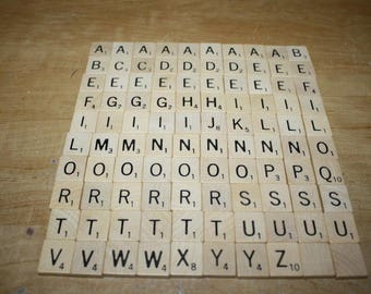 100 Wooden Scrabble Tiles - item #2737