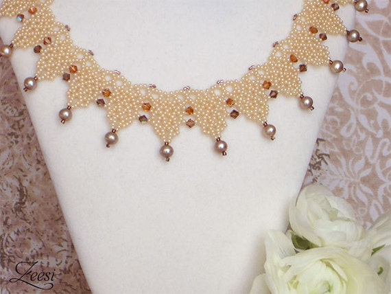 Desert Sandstone Pearl Necklace Beaded Necklace Pearl Collar