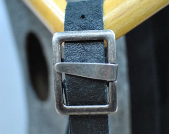 Vintage LEATHER BELT with metal buckle .....