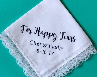 For Happy Tears Handkerchief | Wedding Gift | Hanky Gift