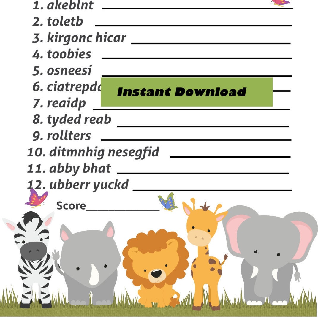 Free Printable Safari Word Search Puzzles